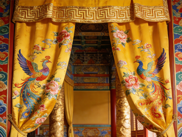 宫廷风格窗帘的美渲染出绚丽色彩